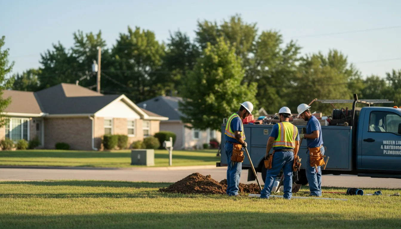 Residential water line and bathroom plumbing service in Hamden, OH
